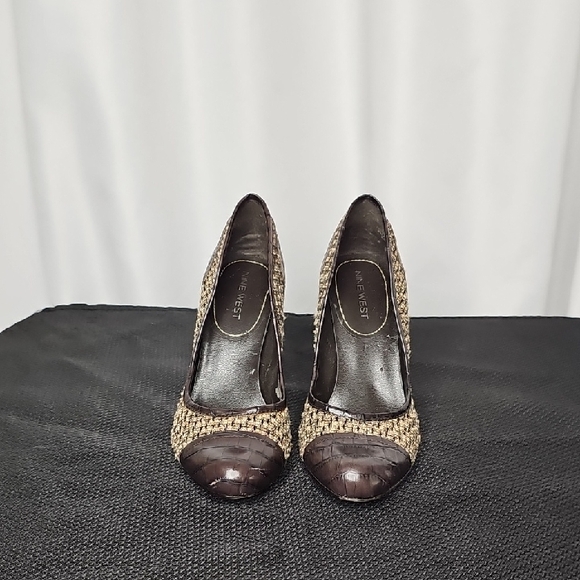 Nine West Shoes - Nine West Textured Brown and Tan Heels